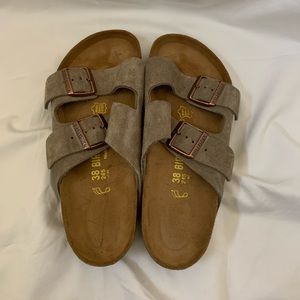 Brand New tan, suede BIRKENSTOCKS